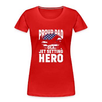 Flight Attendant Papa Stewardess Flight Attendant - Women's Premium Organic T-Shirt - red - Front - Mia (176cm)