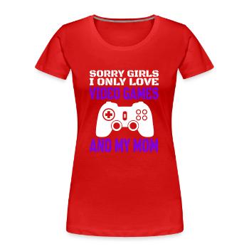 Gamer Gamer Contrôleur de jeu vidéo Gaming Gaming - T-shirt bio Premium Femme - rouge - Devant - Mia (176cm)