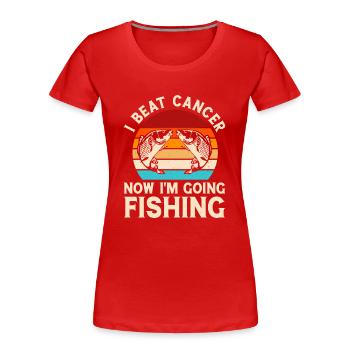 Angler Angeln Fischen - Frauen Premium Bio T-Shirt - Rot - Vorne - Mia (176cm)