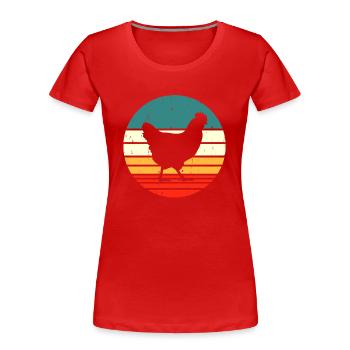 Hühner Huhn - Frauen Premium Bio T-Shirt - Rot - Vorne - Mia (176cm)