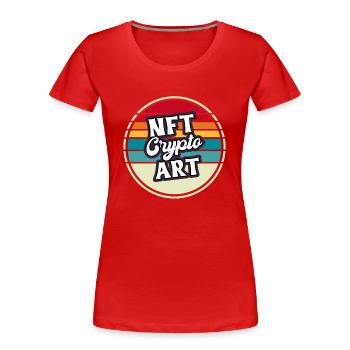 NFT - T-shirt bio Premium Femme - rouge - Devant - Mia (176cm)