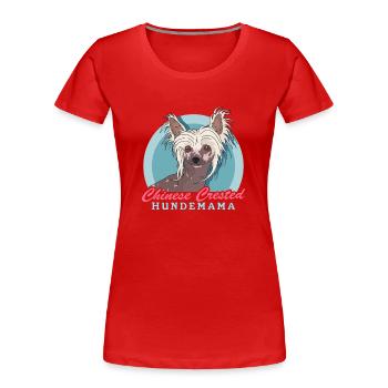 Cadeau de chien à crête chinois Maman Chien à crête - T-shirt bio Premium Femme - rouge - Devant - Mia (176cm)
