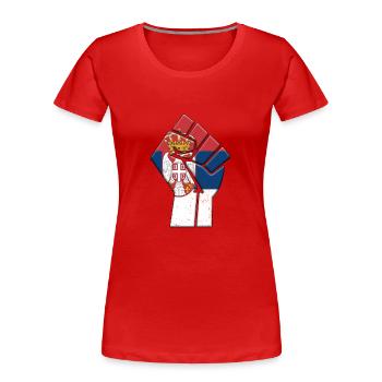 Serbien-Flagge Serbischer Landstolz Einheimische Familie - Frauen Premium Bio T-Shirt - Rot - Vorne - Mia (176cm)