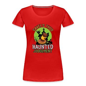 Gavel's Thud Haunted Judgement Rechtsanwalt Hallow - Frauen Premium Bio T-Shirt - Rot - Vorne - Mia (176cm)