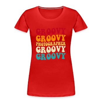 Fotograf - Frauen Premium Bio T-Shirt - Rot - Vorne - Mia (176cm)