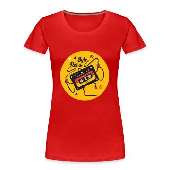 Retro cassette style 70 with humor style BD - Women's Premium Organic T-Shirt - red - Front - Mia (176cm)