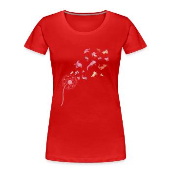 Tailed amphibian Pet Gift Dandelion Axolotl - Women's Premium Organic T-Shirt - red - Front - Mia (176cm)