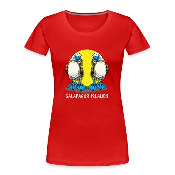 Galapagos Islands - Frauen Premium Bio T-Shirt - Rot - Vorne - Mia (176cm)