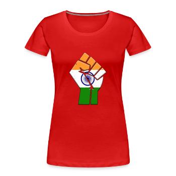 Indien-Flagge Indischer Landstolz Einheimische Familie - Frauen Premium Bio T-Shirt - Rot - Vorne - Mia (176cm)