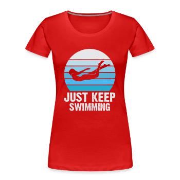 Flotteur de natation - T-shirt bio Premium Femme - rouge - Devant - Mia (176cm)