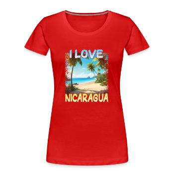J’aime le Nicaragua - T-shirt bio Premium Femme - rouge - Devant - Mia (176cm)