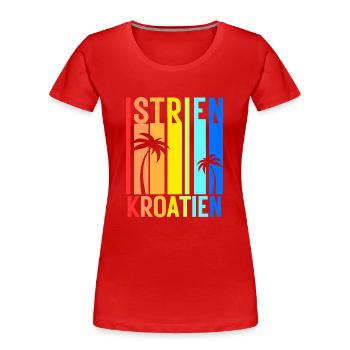 Istrien Kroatien Balkan Adria Urlaub Idee - Frauen Premium Bio T-Shirt - Rot - Vorne - Mia (176cm)