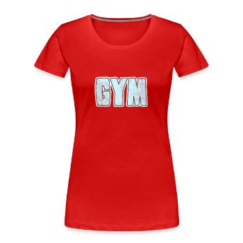Gym Fitnessstudio - Frauen Premium Bio T-Shirt - Rot - Vorne - Mia (176cm)
