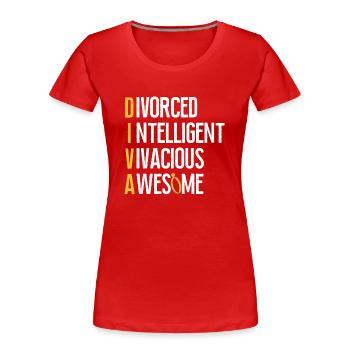 Happy Divorce Party Divorced - Women's Premium Organic T-Shirt - red - Front - Mia (176cm)