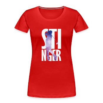 Stinger Golf - Frauen Premium Bio T-Shirt - Rot - Vorne - Mia (176cm)
