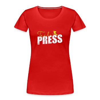 Tail Press Snowboard - Frauen Premium Bio T-Shirt - Rot - Vorne - Mia (176cm)