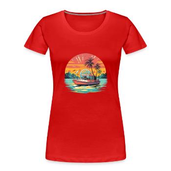 bateau à moteur bateau de sport bateau yacht propriétaire de bateau - T-shirt bio Premium Femme - rouge - Devant - Mia (176cm)