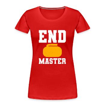 Endmaster - Curling Design - Frauen Premium Bio T-Shirt - Rot - Vorne - Mia (176cm)