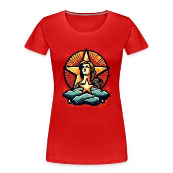 Ein Stern und Heldin unserer Zeit - Frauen Premium Bio T-Shirt - Rot - Vorne - Mia (176cm)