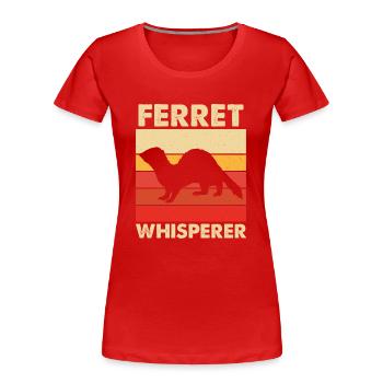 Frettchen - Frauen Premium Bio T-Shirt - Rot - Vorne - Mia (176cm)