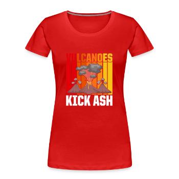Retro Volcanoes Kick Ash Geologe Vintage Vulkan - Frauen Premium Bio T-Shirt - Rot - Vorne - Mia (176cm)