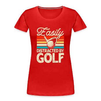 Golf Golfer - Women's Premium Organic T-Shirt - red - Front - Mia (176cm)