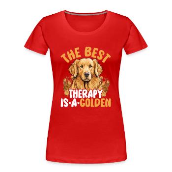 Amour des chiens - T-shirt bio Premium Femme - rouge - Devant - Mia (176cm)