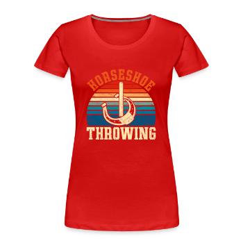 Horseshoe Thrower Cadeau Retro Horse Horseshoe - T-shirt bio Premium Femme - rouge - Devant - Mia (176cm)