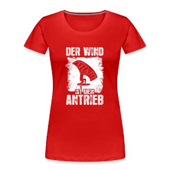 Mein Antrieb Wingsurfer Wing Surf Wing Foil - Frauen Premium Bio T-Shirt - Rot - Vorne - Mia (176cm)