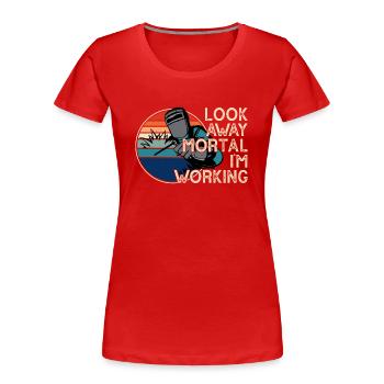 Schweißen Schweißer - Frauen Premium Bio T-Shirt - Rot - Vorne - Mia (176cm)