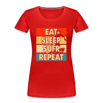 Surfeur - T-shirt bio Premium Femme - rouge - Devant - Mia (176cm)