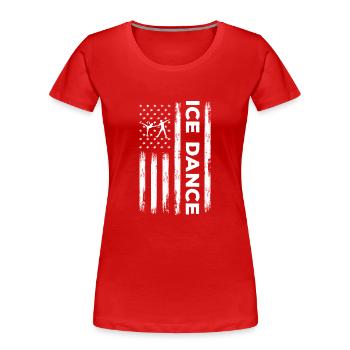 USA Eistanzen Amerika - Frauen Premium Bio T-Shirt - Rot - Vorne - Mia (176cm)