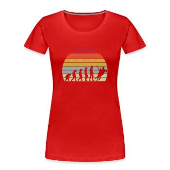 Retro Eistanzen Evolution Design - Frauen Premium Bio T-Shirt - Rot - Vorne - Mia (176cm)