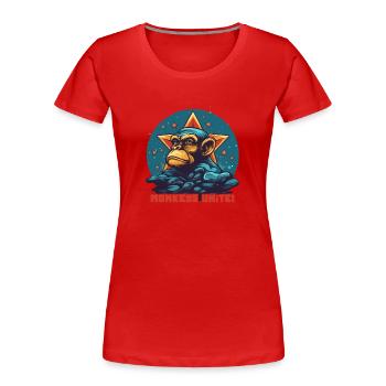 Affen des Widerstands, vereinigt euch! - Frauen Premium Bio T-Shirt - Rot - Vorne - Mia (176cm)