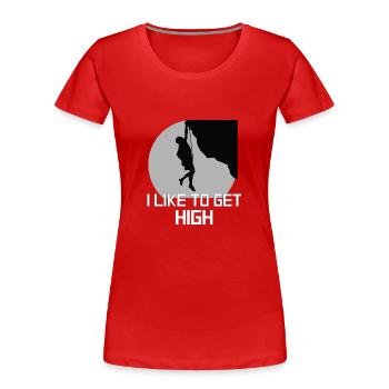 Rock Climbing - Women's Premium Organic T-Shirt - red - Front - Mia (176cm)