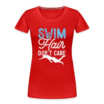Flotteur de natation - T-shirt bio Premium Femme - rouge - Devant - Mia (176cm)