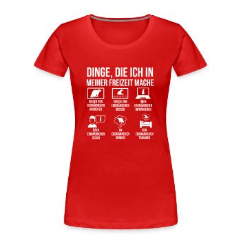 Erdmännchen - Frauen Premium Bio T-Shirt - Rot - Vorne - Mia (176cm)