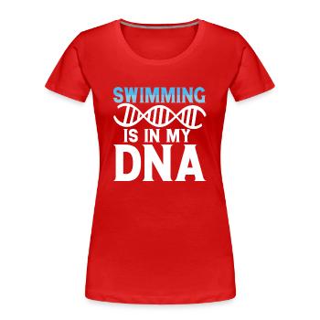 Flotteur de natation - T-shirt bio Premium Femme - rouge - Devant - Mia (176cm)