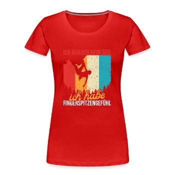 Freeclimbing Kletterer Bouldern Klettern - Frauen Premium Bio T-Shirt - Rot - Vorne - Mia (176cm)