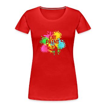 Eat Paint Splatter Funny Paintball Lover - Women's Premium Organic T-Shirt - red - Front - Mia (176cm)