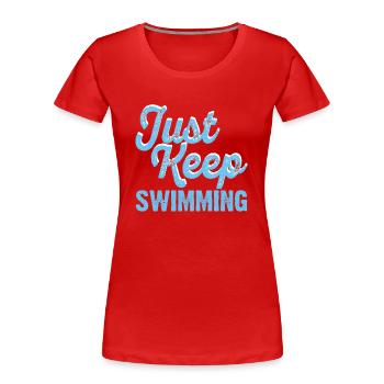 Flotteur de natation - T-shirt bio Premium Femme - rouge - Devant - Mia (176cm)