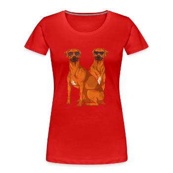 Sunglasses Dogs Gift Rhodesian Ridgeback - Women's Premium Organic T-Shirt - red - Front - Mia (176cm)