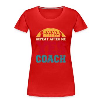 Football - Frauen Premium Bio T-Shirt - Rot - Vorne - Mia (176cm)