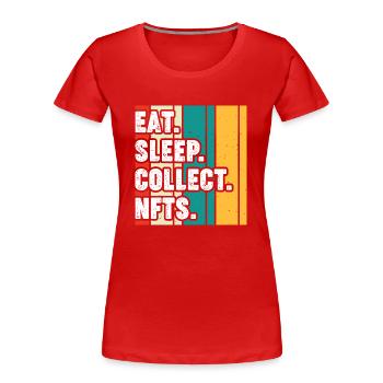 NFT - T-shirt bio Premium Femme - rouge - Devant - Mia (176cm)