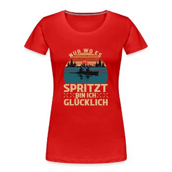 Kajak Paddler Kajakfahrer Paddeln Kajakfahren - Frauen Premium Bio T-Shirt - Rot - Vorne - Mia (176cm)