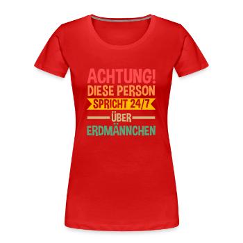 Erdmännchen - Frauen Premium Bio T-Shirt - Rot - Vorne - Mia (176cm)