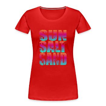 Sun Salt Sand - Frauen Premium Bio T-Shirt - Rot - Vorne - Mia (176cm)