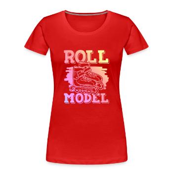 roll skaten - Frauen Premium Bio T-Shirt - Rot - Vorne - Mia (176cm)