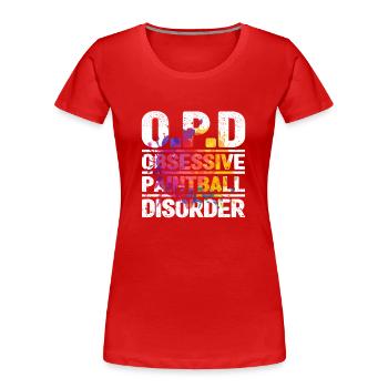 Obsessive-compulsive paintball disorder paintballer team - Women's Premium Organic T-Shirt - red - Front - Mia (176cm)