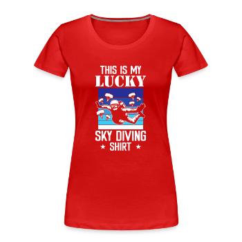 Skydive skydiving - Frauen Premium Bio T-Shirt - Rot - Vorne - Mia (176cm)